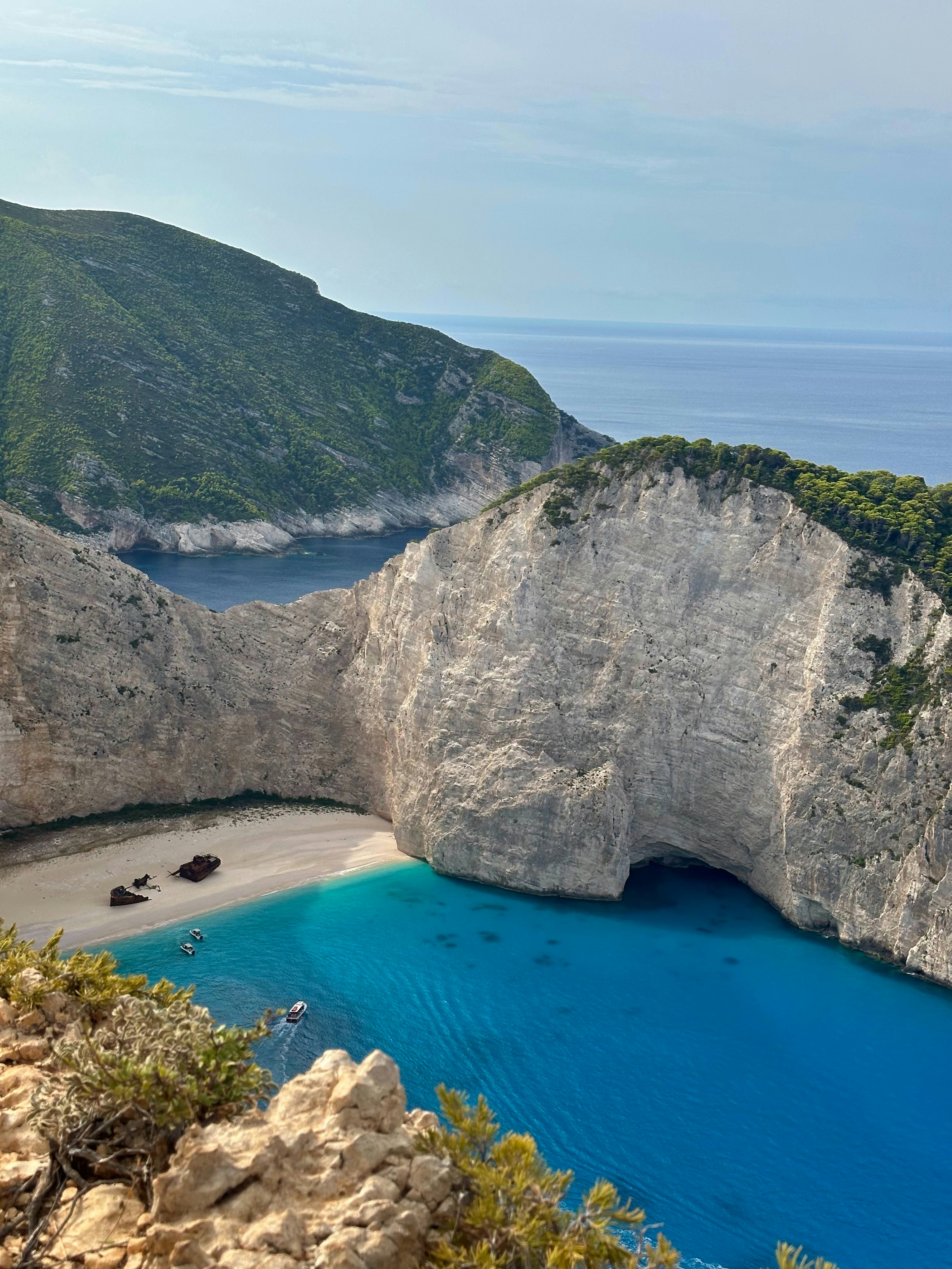 Deck Boat Rentals – private boat anchored in crystal clear Zakynthos bay